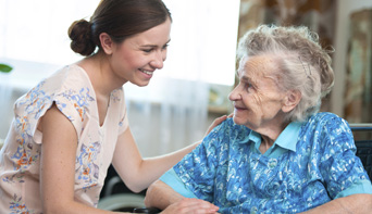 Lady with patient